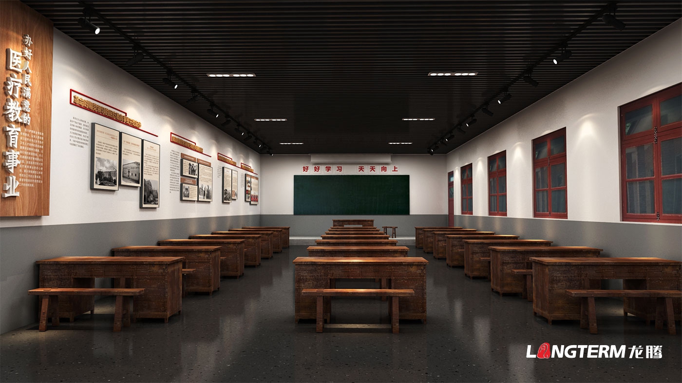 四川护理职业学院校史馆策划设计效果图_德阳市职业技术学校史馆及成果展示厅设计方案