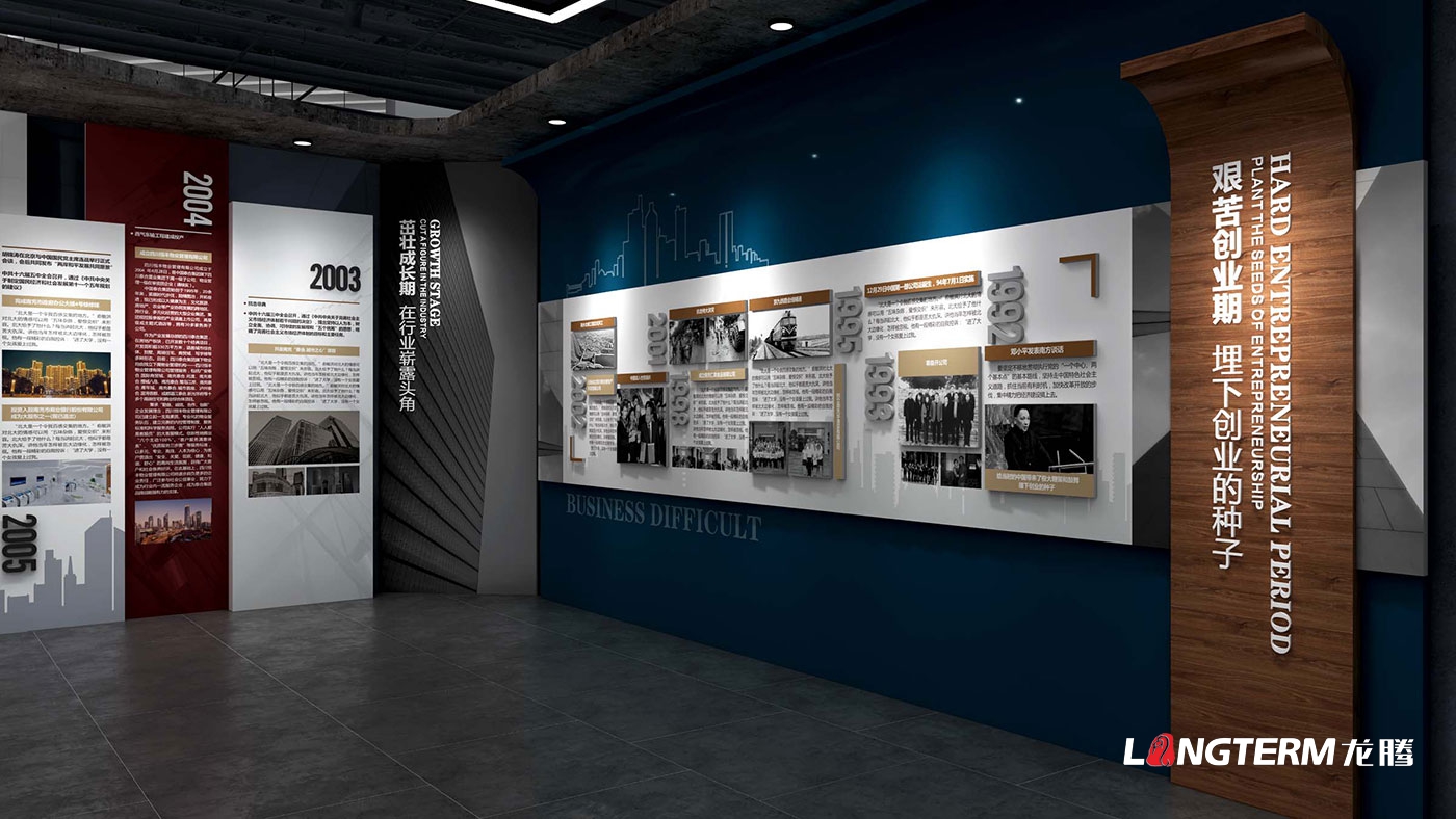 南充泰合集团沛华往事文化记忆展厅设计效果图_企业回顾纪念展示厅策划
