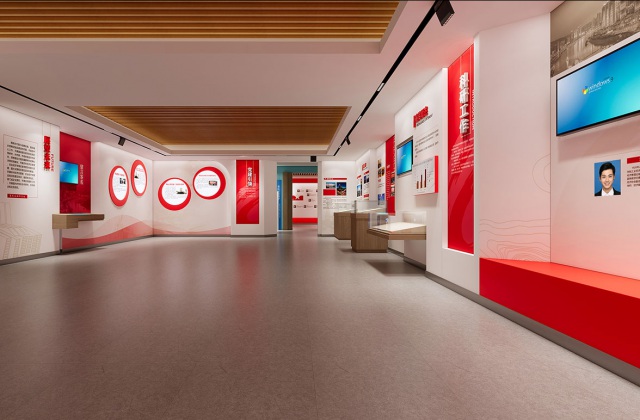 重庆社科院党建引领成果展示厅设计效果图-党建成果展示厅