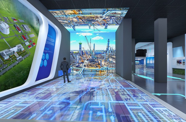 长春城市LNG应急调峰储配站工业旅游展厅设计效果图-科技展厅设计
